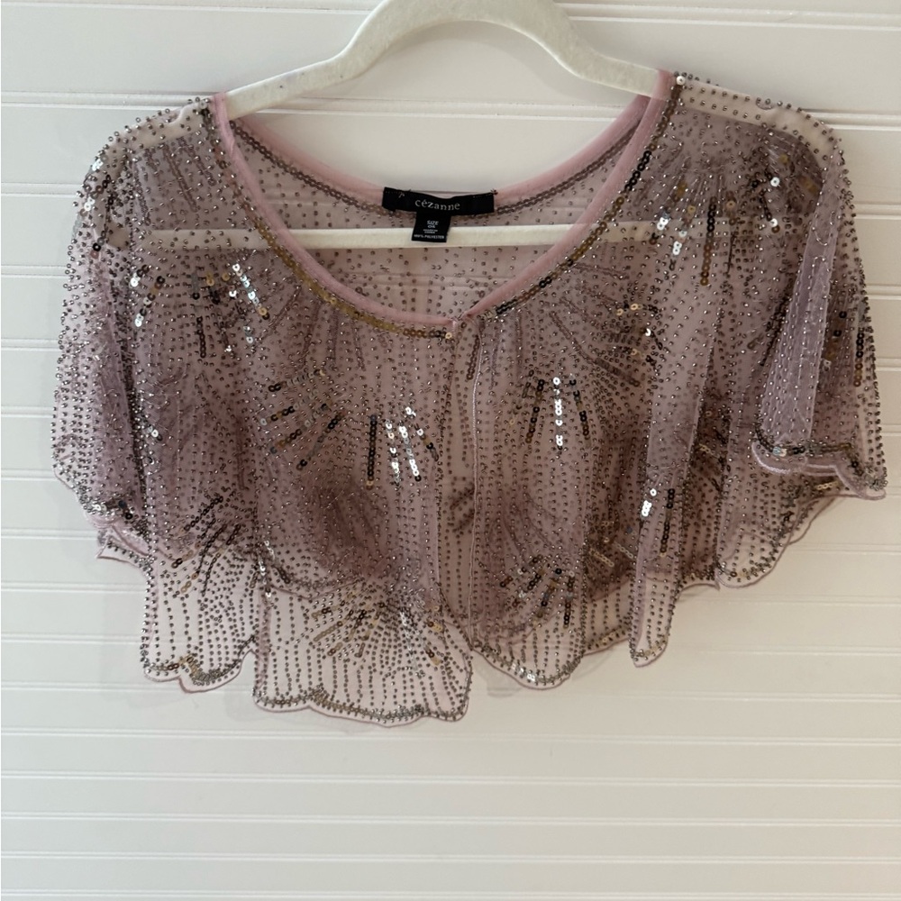 Cezanne Sequin Crop Top in Pink and Silver